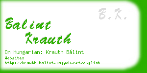 balint krauth business card