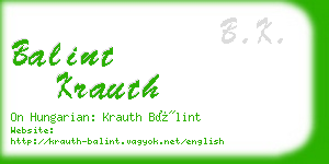 balint krauth business card